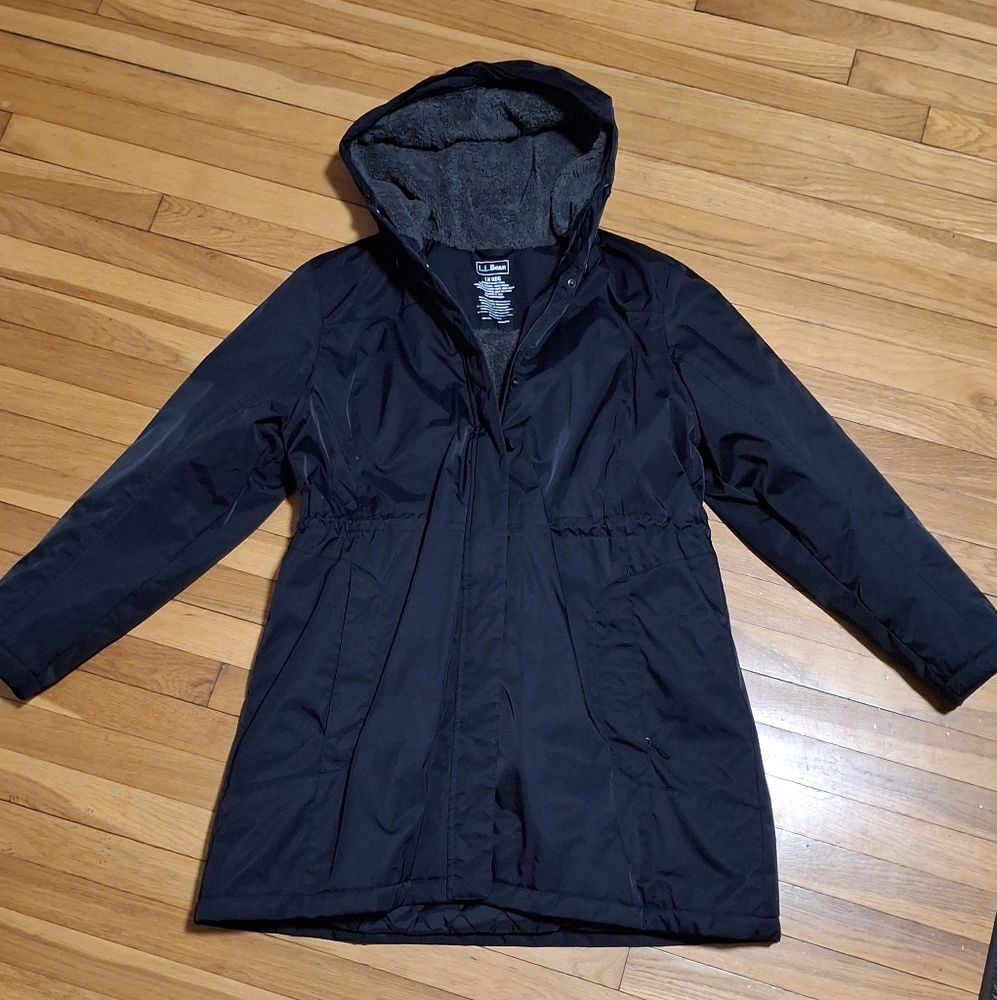 L.L. Bean Black Hooded Coat